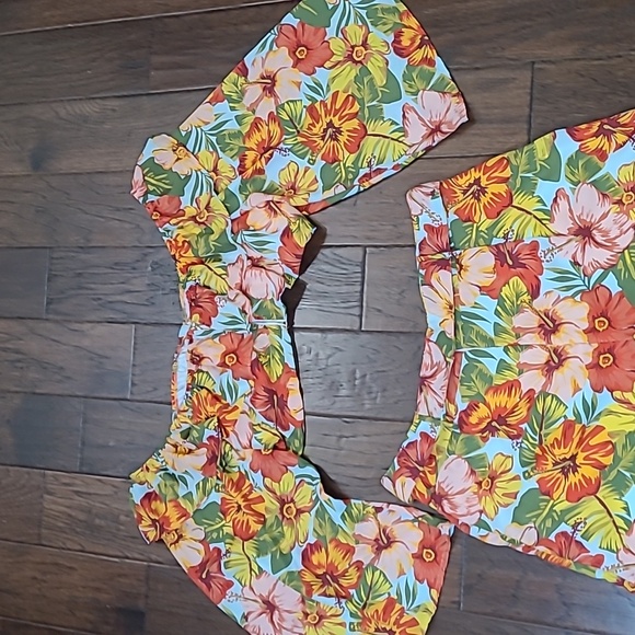 Love By Design Colorful Tropical Print Cropped Top & Wide-leg Pants size 1X - Picture 6 of 17